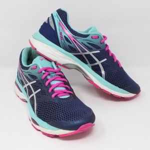 Asics Gel-Cumulus 18 Running Shoes Women's Size 7 Pink Blue Training Sneaker